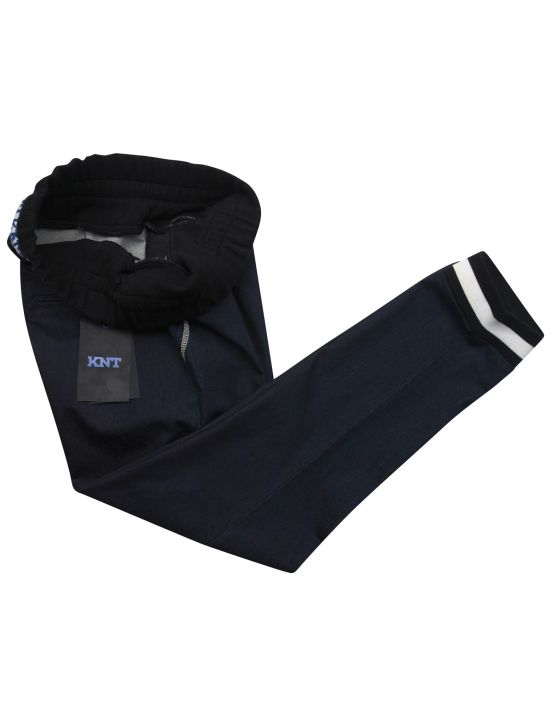 KNT Kiton KNT Blue Cotton Pl Ea Pants Blue 001