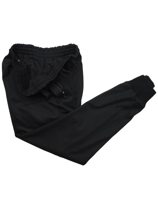 KNT Kiton KNT Black Cotton Silk Pants Black 001