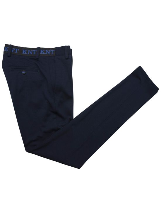 KNT Kiton KNT Blue Pl Wool Pants Blue 001