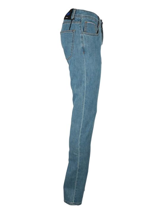 KNT KNT Kiton Light Blue Cotton Pe Jeans Light Blue 001