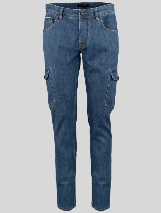 KNT KNT Kiton Blue Cotton Pe Jeans Cargo Blue 000