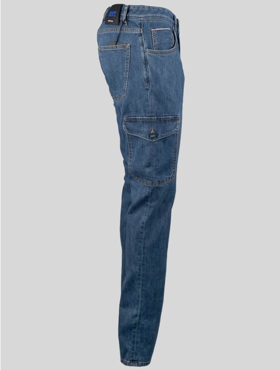 KNT KNT Kiton Blue Cotton Pe Jeans Cargo Blue 001