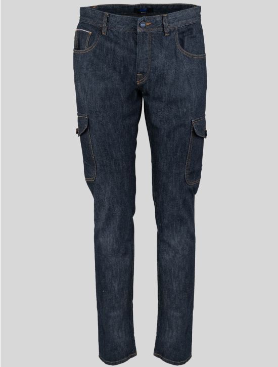 KNT KNT Kiton Blue Cotton Pe Jeans Cargo Dark Blue 000