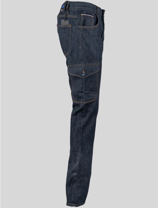 KNT KNT Kiton Blue Cotton Pe Jeans Cargo Dark Blue 001