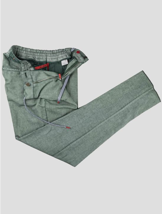 Kiton Kiton Green Cotton Lycra Pants Green 001