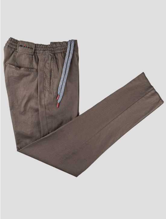 Kiton Kiton Brown Linen Cotton Ea Pants Brown 000