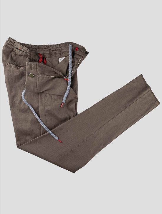 Kiton Kiton Brown Linen Cotton Ea Pants Brown 001