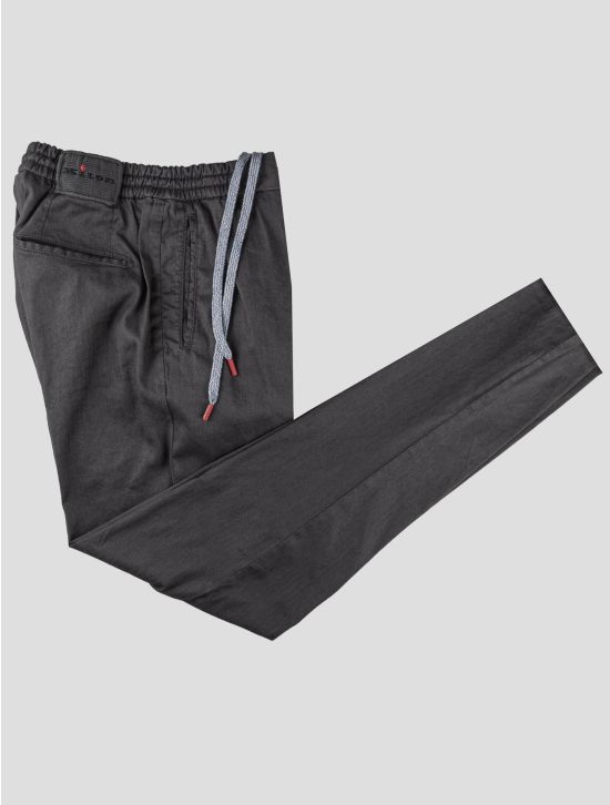 Kiton Kiton Dark Gray Linen Cotton Ea Pants Dark Gray 000