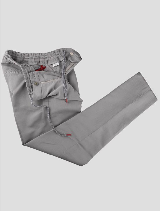 Kiton Kiton Gray Cotton Silk Pants Gray 001