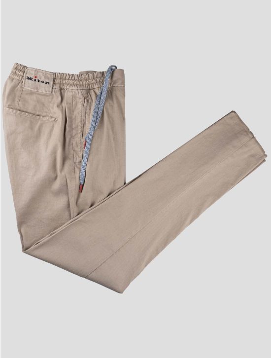 Kiton Kiton Beige Linen Cotton Ea Pants Beige 000