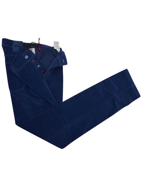 Kiton Kiton Blue Cotton Ea Velvet Pants Blue 001