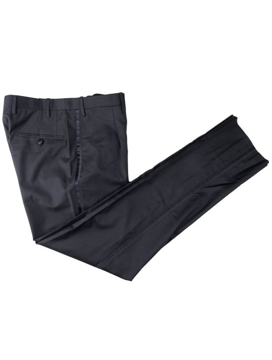 Kiton Kiton Black Wool Dress Pants Smoking Black 000