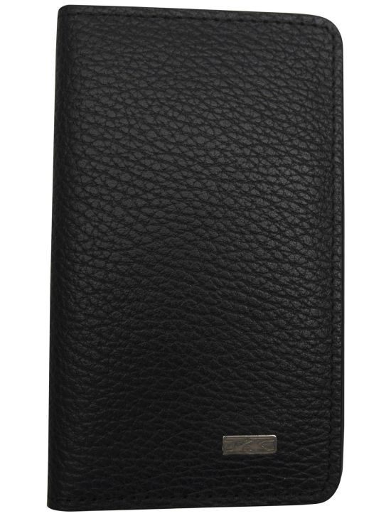 Kiton Kiton Black Leather Wallet Black 000