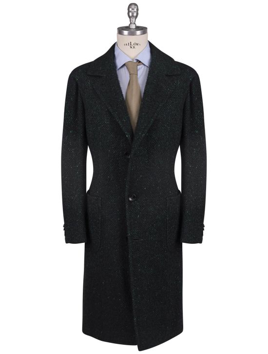 Kiton Kiton Green Virgin Wool Cashmere Silk Overcoat Green 000