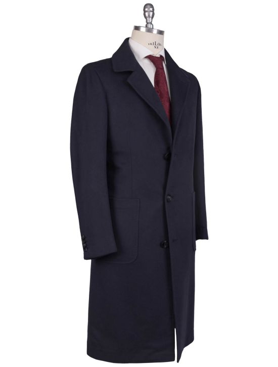 Kiton Kiton Blue Vicuna Peru Cashmere Overcoat Blue 001