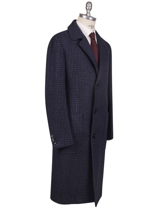 Kiton Kiton Blue Cashmere Overcoat Blue 001