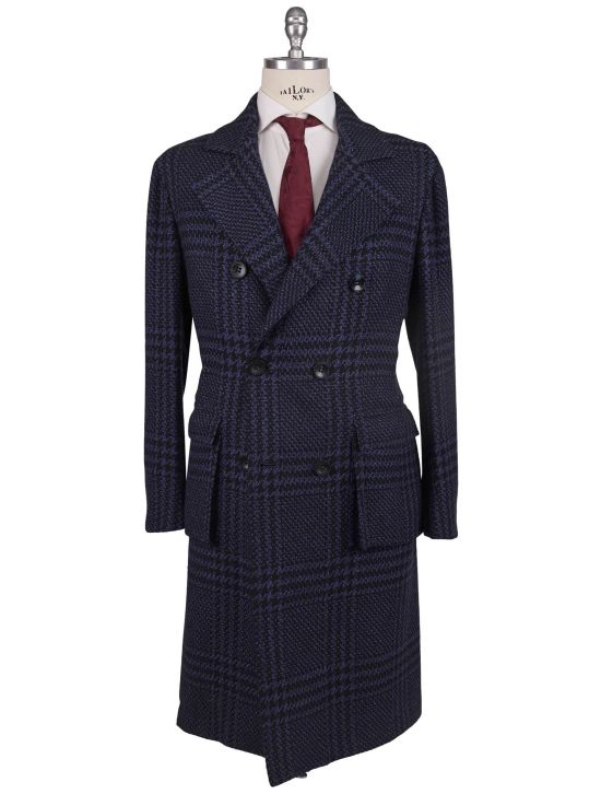 Kiton Kiton Blue Cashmere Double Breasted Overcoat Blue 001