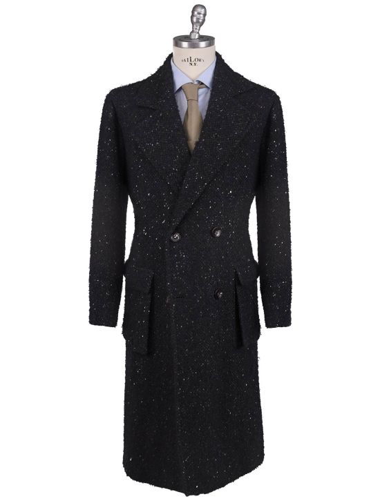 Kiton Kiton Dark Gray Virgin Wool Cashmere Silk Double Breasted Overcoat Dark Gray 000