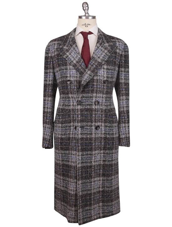 Kiton Kiton Multicolor Virgin Wool Cashmere Silk Double Breasted Overcoat Multicolor 001