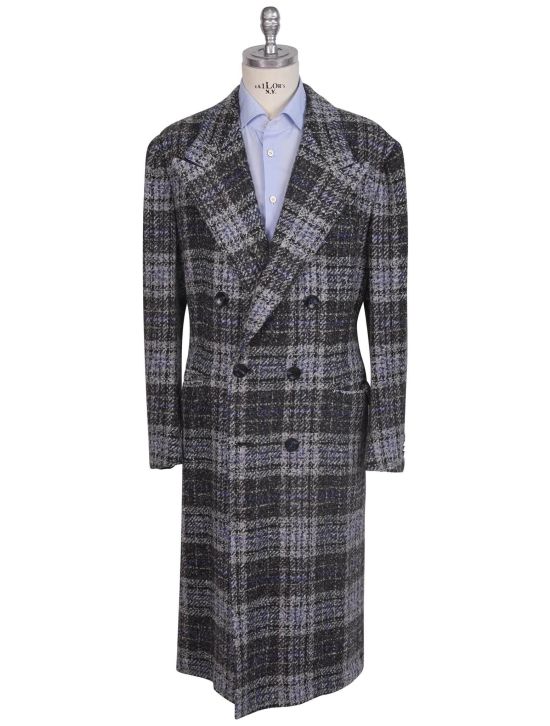 Kiton Kiton Multicolor Virgin Wool Silk Overcoat Multicolor 001