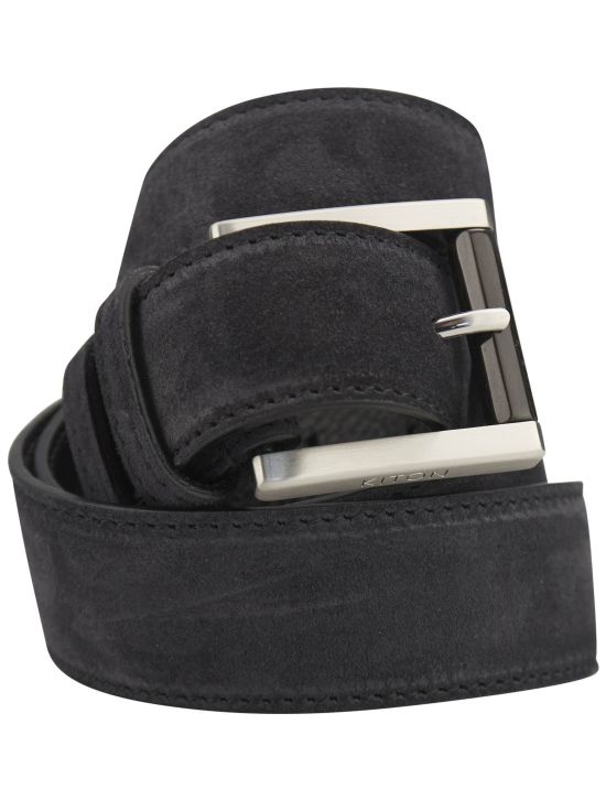 Kiton Kiton Blue Leather Suede Belt Blue 000