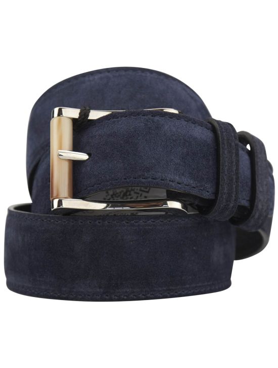 Kiton Kiton Blue Leather Suede Belt Blue 000