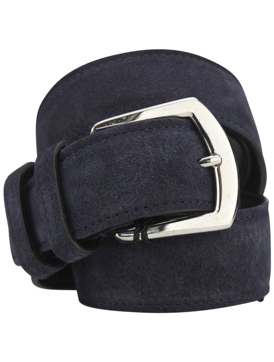 Kiton Kiton Blue Leather Suede Belt Blue 000