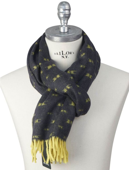 Kiton Kiton Gray Yellow Cashmere Wool Scarf Gray / Yellow 000