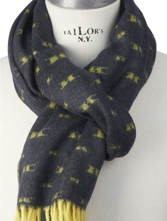 Kiton Kiton Gray Yellow Cashmere Wool Scarf Gray / Yellow 001