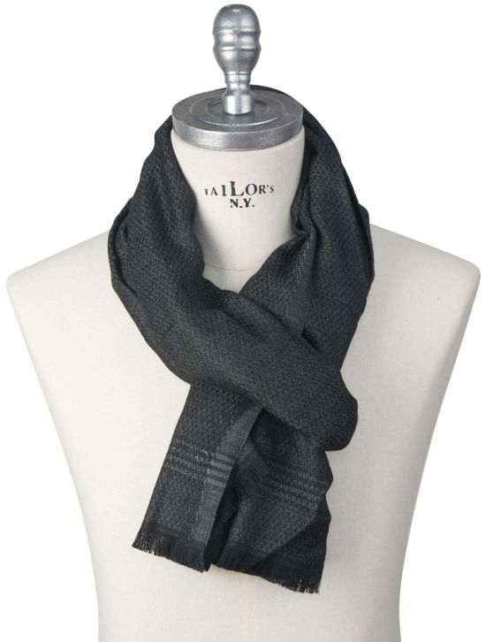 Kiton Kiton Gray Cashmere Silk Scarf Gray 000