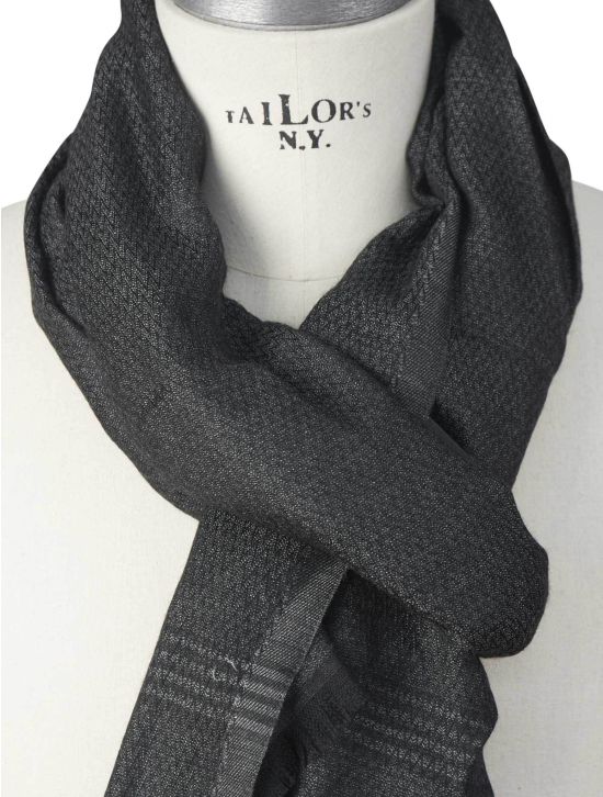 Kiton Kiton Gray Cashmere Silk Scarf Gray 001