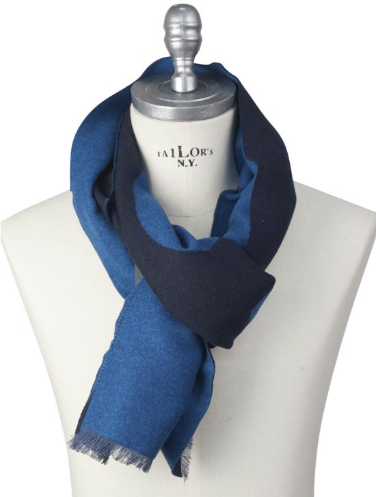 Kiton Kiton Blue Wool Cashmere Silk Scarf Blue 000