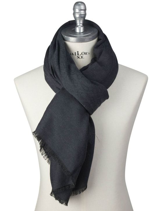 Kiton Kiton Dark Gray Cashmere Silk Scarf Dark Gray 000