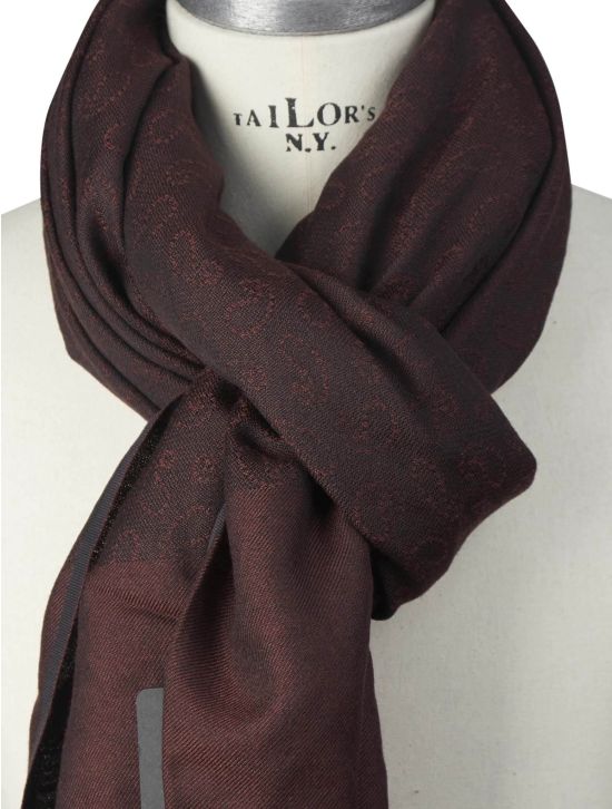 Kiton Kiton Burgundy Cashmere Silk Scarf Burgundy 001