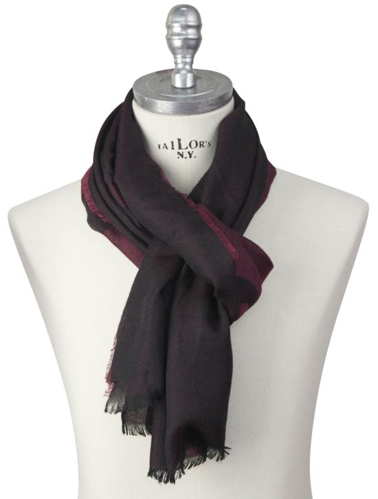 Kiton Kiton Burgundy Wool Silk Scarf Burgundy 000