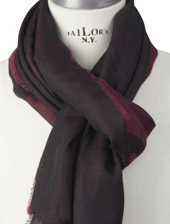 Kiton Kiton Burgundy Wool Silk Scarf Burgundy 001