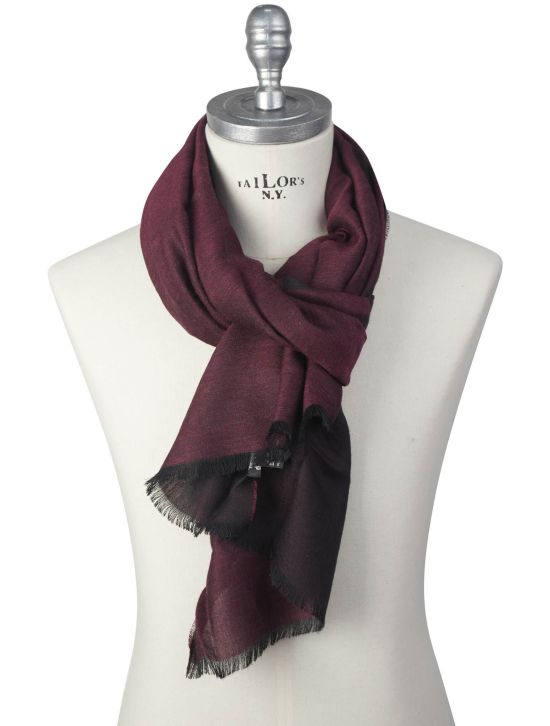 Kiton Kiton Burgundy Wool Silk Scarf Burgundy 000