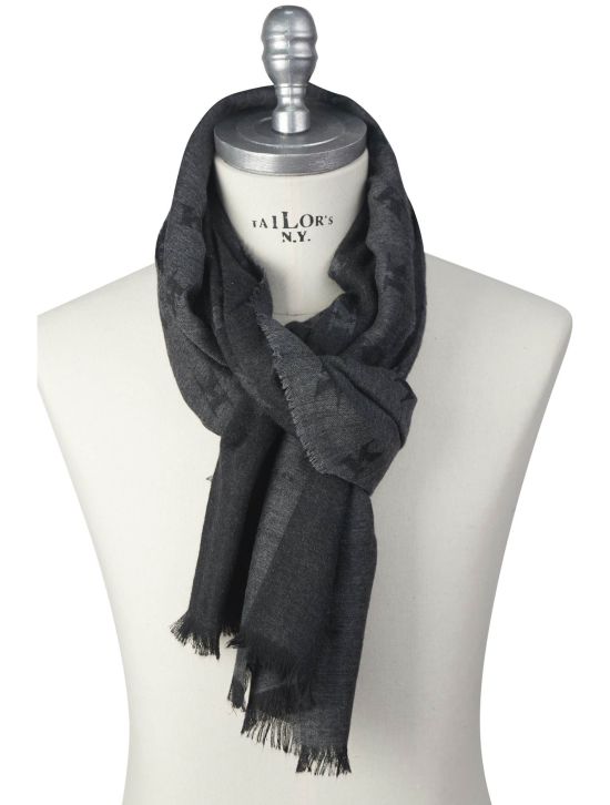 Kiton Kiton Gray Wool Silk Scarf Gray 000