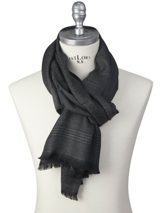 Kiton Kiton Gray Cashmere Silk Scarf Gray 000