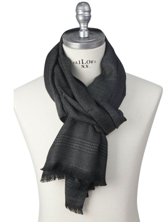 Kiton Kiton Gray Cashmere Silk Scarf Gray 001