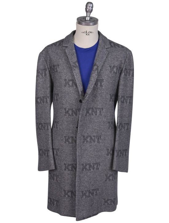 KNT Kiton knt Gray Wool PA Overcoat Gray 000