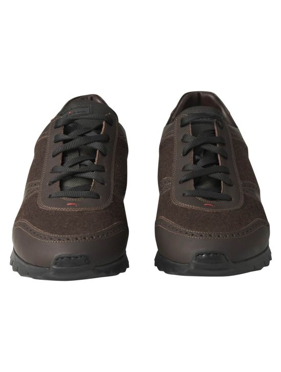 Kiton Kiton Brown Leather Virgin Wool Pa With Fur Sneaker Brown 001