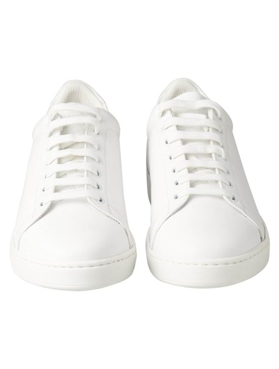 Kiton Kiton White Leather and Leather Crocodile Sneaker White 001