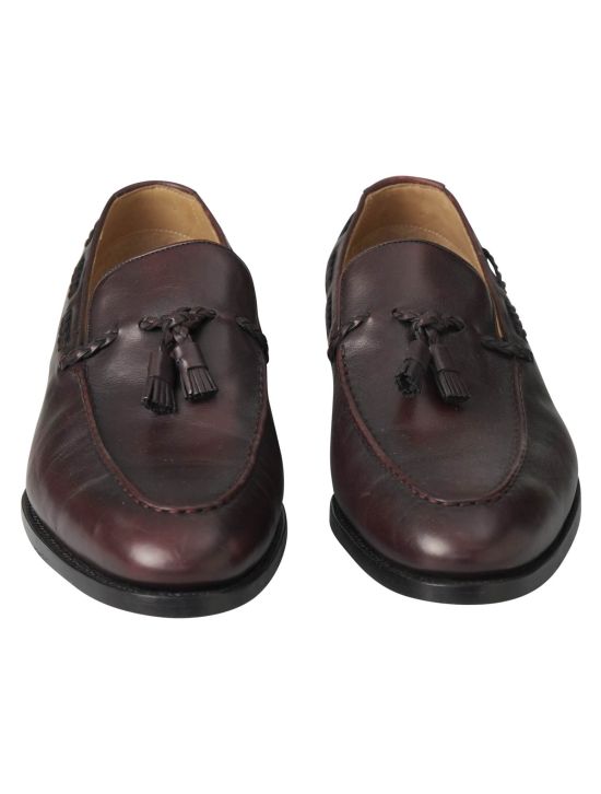 Kiton Kiton Burgundy Leather Dress Shoes Burgundy 001