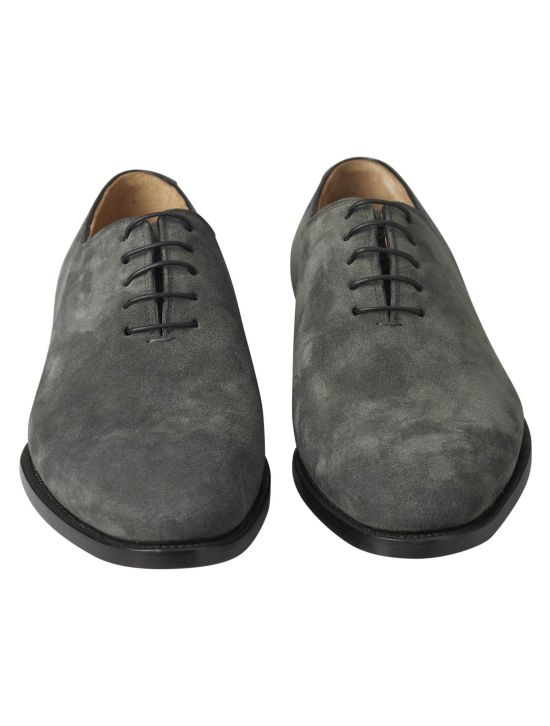 Kiton Kiton Gray Leather Suede Dress Shoes Gray 001