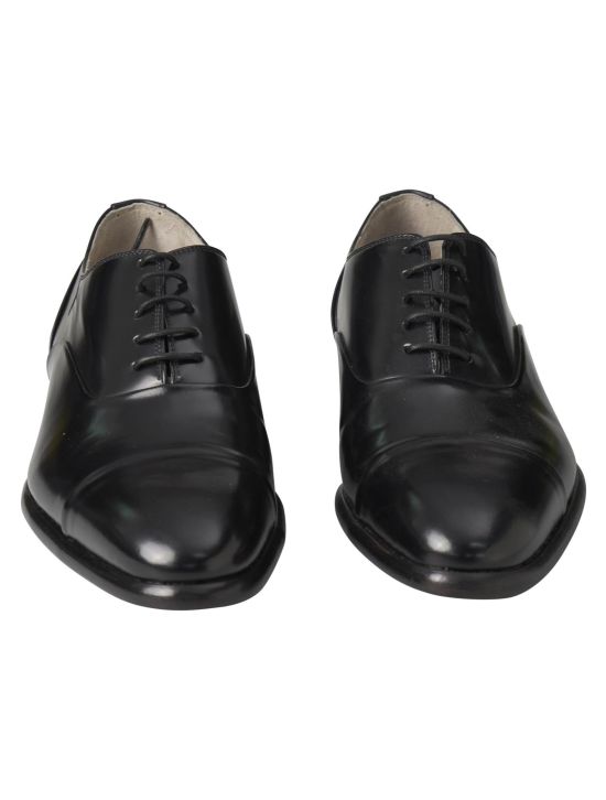 Kiton Kiton Black Leather Dress Shoes Black 001