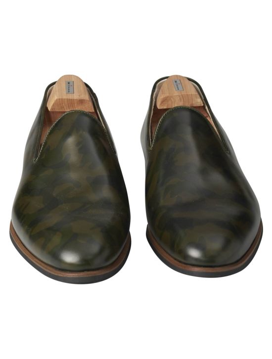 Kiton Kiton Green Leather Dress Shoes Green 001