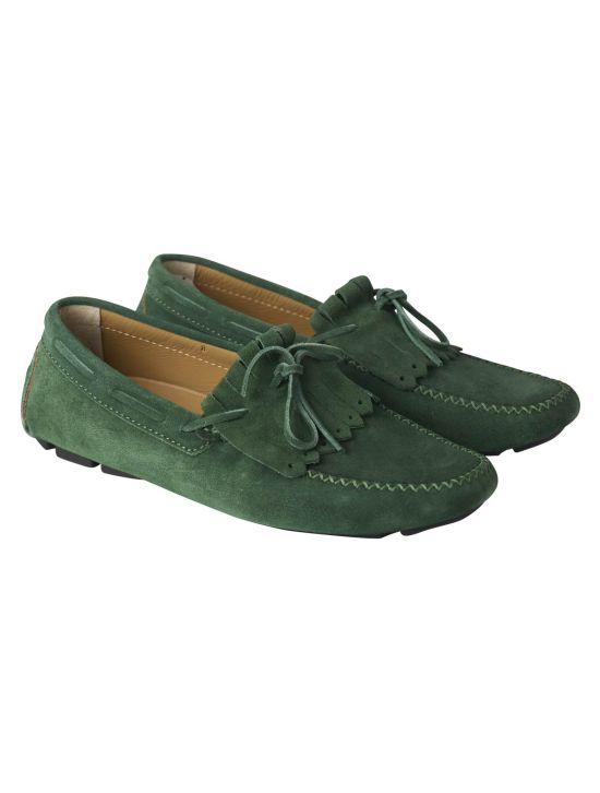 Kiton Kiton Green Leather Suede Loafers Green 000