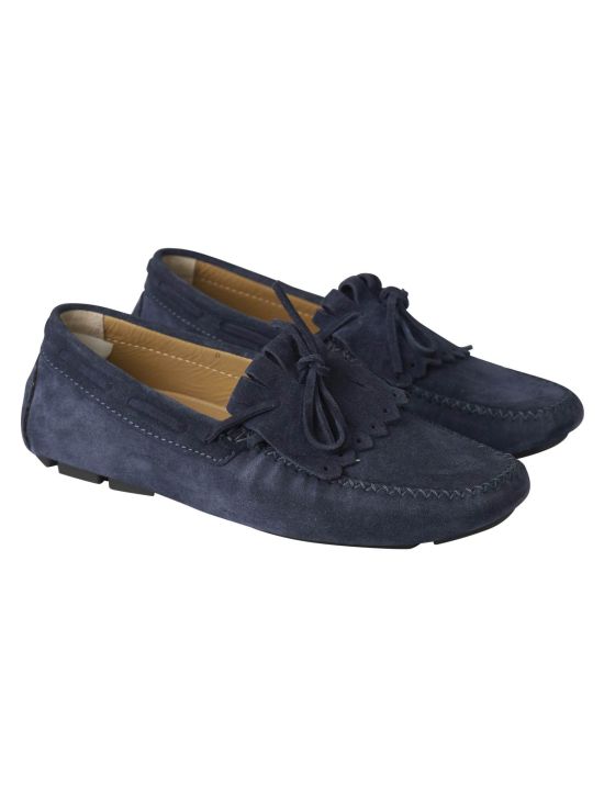 Kiton Kiton Blue Leather Suede Loafers Blue 000