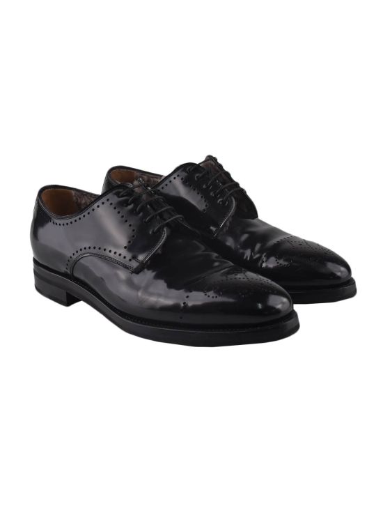 Kiton Kiton Black Leather with Fur Dress Shoes Black 000